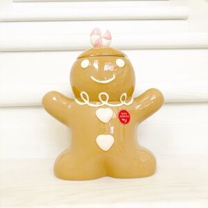 Gingerbread Cookie Jar with Peppermint Top • Christmas Decor 2025